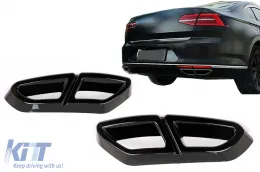 image-27-Schalldämpferspitzen Schalldämpfer Zierrahmen für VW Passat B8 3G GTE / Alltrack 15-19 Schwarz