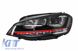 Scheinwerfer 3D LED Dynamisch DRL & Gitter für VW Golf 7 VII 12-17 Rot R20 GTI-Look-image-6048403