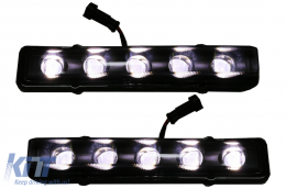 Scheinwerfer Abdeckungen Schwarz LED DRL Für Mercedes G-Klasse W463 89-12 G65 Look-image-6045138