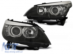image-22-Scheinwerfer Angel Eyes LED Schwarz geeignet für BMW E60/E61 03-07