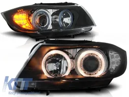 image-63-Scheinwerfer Angel Eyes Schwarz LED Blinker geeignet für BMW E90/E91 03.05-08.08
