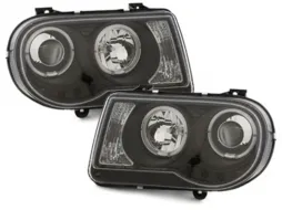 image-6-Scheinwerfer für CHRYSLER 300C 2004-2008 Angel Eyes 2 Halo Felgen Schwarz