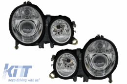 image-19-Scheinwerfer für Mercedes E-Klasse W210 1999-2002 Chrome Facelift Design