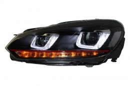 Scheinwerfer für VW Golf 6 VI 08-13 Golf 7 3D LED DRL U-Design GTI Rücklichter R20 Look-image-6021134