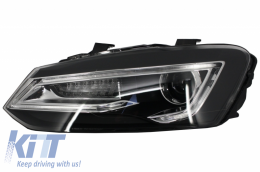 Scheinwerfer für VW Polo 6R 2011-2017 LED Blinklicht Lichtleiste Devil Eye Look-image-6027457