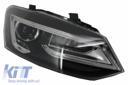 Scheinwerfer für VW Polo 6R 2011-2017 LED Blinklicht Lichtleiste Devil Eye Look-image-6027458