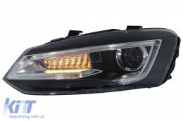 Scheinwerfer für VW Polo MK5 6R 6C 61 11-17 LED Licht Devil Eye Look RHD-image-6077520