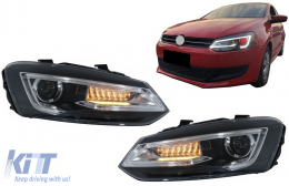 Scheinwerfer für VW Polo MK5 6R 6C 61 11-17 LED Licht Devil Eye Look RHD-image-6127533