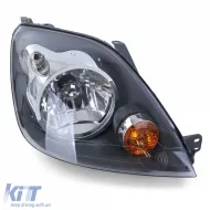 Scheinwerfer H4 Schwarz mit Motor Rechts geeignet für Ford Fiesta JH JD 05-07-image-6210830