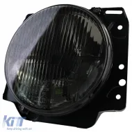 Scheinwerfer H4 Schwarz Rauch mit Rillen und Fadenkreuz geeignet für VW Golf 2 83-91-image-6205483