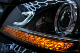 Scheinwerfer LED DRL für Mercedes W204 S204 C-Klasse Facelift 11-14 Schwarz-image-6095144