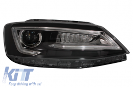 Scheinwerfer LED DRL für VW Jetta Mk6 VI 11-17 Bi-Xenon Design Dynamisches Fließen-image-6020970