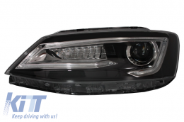 Scheinwerfer LED DRL für VW Jetta Mk6 VI 11-17 Bi-Xenon Design Dynamisches Fließen-image-6020971
