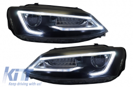 Scheinwerfer LED DRL für VW Jetta Mk6 VI 11-17 Bi-Xenon Design Dynamisches Fließen-image-6020974