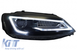 Scheinwerfer LED DRL für VW Jetta Mk6 VI 11-17 Bi-Xenon Design Dynamisches Fließen-image-6020975