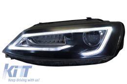 Scheinwerfer LED DRL für VW Jetta Mk6 VI 11-17 Bi-Xenon Design Dynamisches Fließen-image-6020976