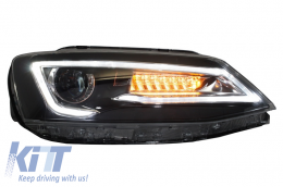 Scheinwerfer LED DRL für VW Jetta Mk6 VI 11-17 Bi-Xenon Design Dynamisches Fließen-image-6020978