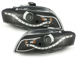 Scheinwerfer LED DRL Xenon Look geeignet für AUDI A4 B7 2004-2008 Schwarz-image-59217