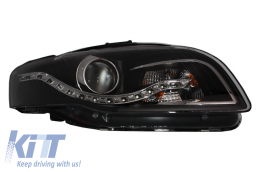 Scheinwerfer LED DRL Xenon Look geeignet für AUDI A4 B7 2004-2008 Schwarz-image-6020258