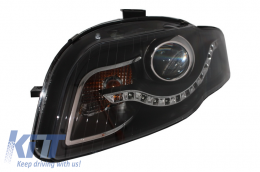 Scheinwerfer LED DRL Xenon Look geeignet für AUDI A4 B7 2004-2008 Schwarz-image-6020259