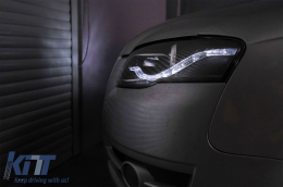 Scheinwerfer LED DRL Xenon Look geeignet für AUDI A4 B7 2004-2008 Schwarz-image-6086128