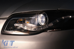 Scheinwerfer LED DRL Xenon Look geeignet für AUDI A4 B7 2004-2008 Schwarz-image-6086133