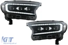 image-76-Scheinwerfer LED Dynamisch Startanzeige für Ford Ranger 15-20 LHD Matrix Schwarz