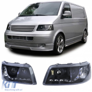 image-8-Scheinwerfer mit LED-Tagfahrlicht, schwarz geeignet für VW Transporter Bus T5 03-09
