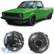 image-35-Scheinwerfer Schwarz Rauch mit Fadenkreuz geeignet für VW Caddy I 82-92 + Jetta I 79-84