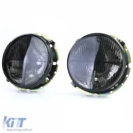 Scheinwerfer Schwarz Rauch mit Fadenkreuz geeignet für VW Caddy I 82-92 + Jetta I 79-84-image-6210122