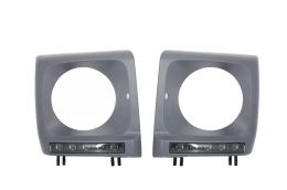 image-31-Scheinwerferblenden LED DRL Tagfahrlicht für Mercedes G W463 1989-2012 G65 Look