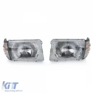 Scheinwerfersatz ohne LWR mit 6-poligen Anschlüssen und weißen Blinkern, geeignet für Mercedes SL R107 SLC C107-image-6191256
