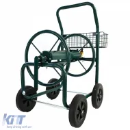 Schlauchwagen, Handwagen grün mit Ablagekorb für bis zu 60m Gartenschlauch-image-6198903