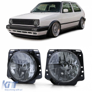 image-36-Schwarze klare Scheinwerfer mit Rauchglas, geeignet für VW Golf 2 83-91