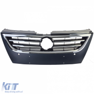 Schwarzer Kühlergrill mit Chromleisten, geeignet für VW Passat CC 2008-2012-image-6204934