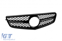 Schwarzer Lack A Design Kühlergrill Typ C63 geeignet für Mercedes C-Klasse W204 Limousine, Kombi, Coupé 2007-2014 mit einem einzelnen Strahl-image-6137997
