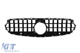Schwarzer Lack GT-Typ Kühlergrill geeignet für Mercedes C-Klasse W206 Limousine, S206 Kombi nach 2021 für Standard- oder Avantgarde-Stoßstange-image-6146346
