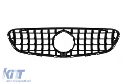 Schwarzer Lack GT-Typ Kühlergrill geeignet für Mercedes GLC SUV X253, GLC Coupe C253 2015-2018 mit Kameraloch-image-6146364