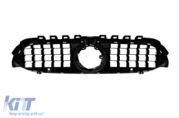 Schwarzer Lack GT-Typ Kühlergrill geeignet für Mercedes A-Klasse W177 2018-2022 mit Kameraloch-image-6146548