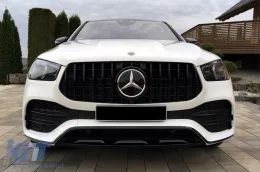 Schwarzer Lack GT-Typ Kühlergrill geeignet für Mercedes GLE W167, GLE Coupe C167 2019-2022 mit Kameraloch, für das Modell ausgestattet mit A Design Frontstoßstange-image-6265559