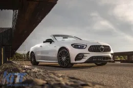 Schwarzer Lack GT-Typ Kühlergrill geeignet für Mercedes E-Klasse W213 Limousine, S213 Kombi, C238 Coupé, A238 Cabrio A Design Sportlinie & Avantgarde, E53 A Design nach 2020 mit Öffnung für Kamera-image-6265573
