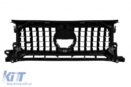 Schwarzer Lack GT-Typ Kühlergrill mit Scheinwerferschutz geeignet für Mercedes G-Klasse W464 2018-2024-image-6146437