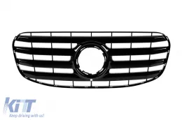 image-1-Schwarzer Lack Kühlergrill Typ OE geeignet für Mercedes GLS X167 nach 2024 mit 4 Strahlen