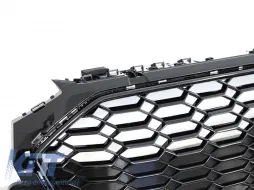 Schwarzer Lack RS-Typ Kühlergrill geeignet für Audi A4 B9 Limousine, Kombi nach 2020 mit Öffnung für Kamera und PDC für Standardstoßstange-image-6145552