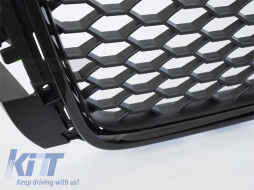 Schwarzer Lackgrill geeignet für Audi A3, S3 8P Hatchback, Cabrio, Sportback 2008-2012 für Standard- und S-Line-Stoßstange-image-6236847