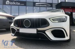 Schwarzer Lackgrill Typ Brabus mit roten Linien geeignet für Mercedes A Design GT 4-Türer Coupe X290 nach 2019-image-6138017