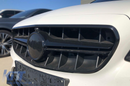 Schwarzer Lackgrill Typ E63 A Design geeignet für Mercedes E-Klasse W213 Limousine, S213 Kombi, C238 Coupé, A238 Cabriolet 2016-2019 mit Öffnung für Kamera-image-6145973