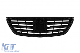 Schwarzer mattschwarzer Kühlergrill Typ A Design geeignet für Mercedes S-Klasse W222 2013-2020 für das Modell mit Distronic und Nachtsicht-image-6145743