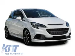 Schwarzer mattschwarzer OPC-Typ Kühlergrill geeignet für Opel Corsa E 2014-2019-image-6146982