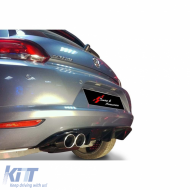 image-16-Scirocco Mk3 Sport Diffuser Left Dual Output Piano Black Vacuum Plastic / 2008-2013